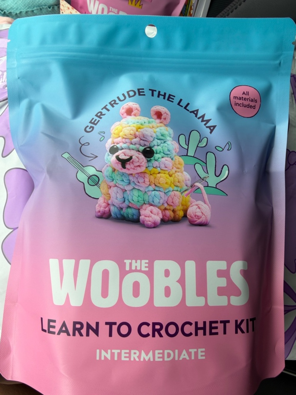 The Woobles Gertrude the Llama Learn to Crochet Kit - Multicolor